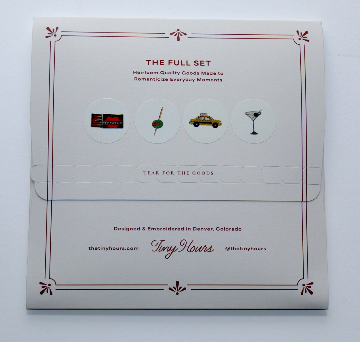 New York night out Embroidered Cocktail Napkins- Set of 4