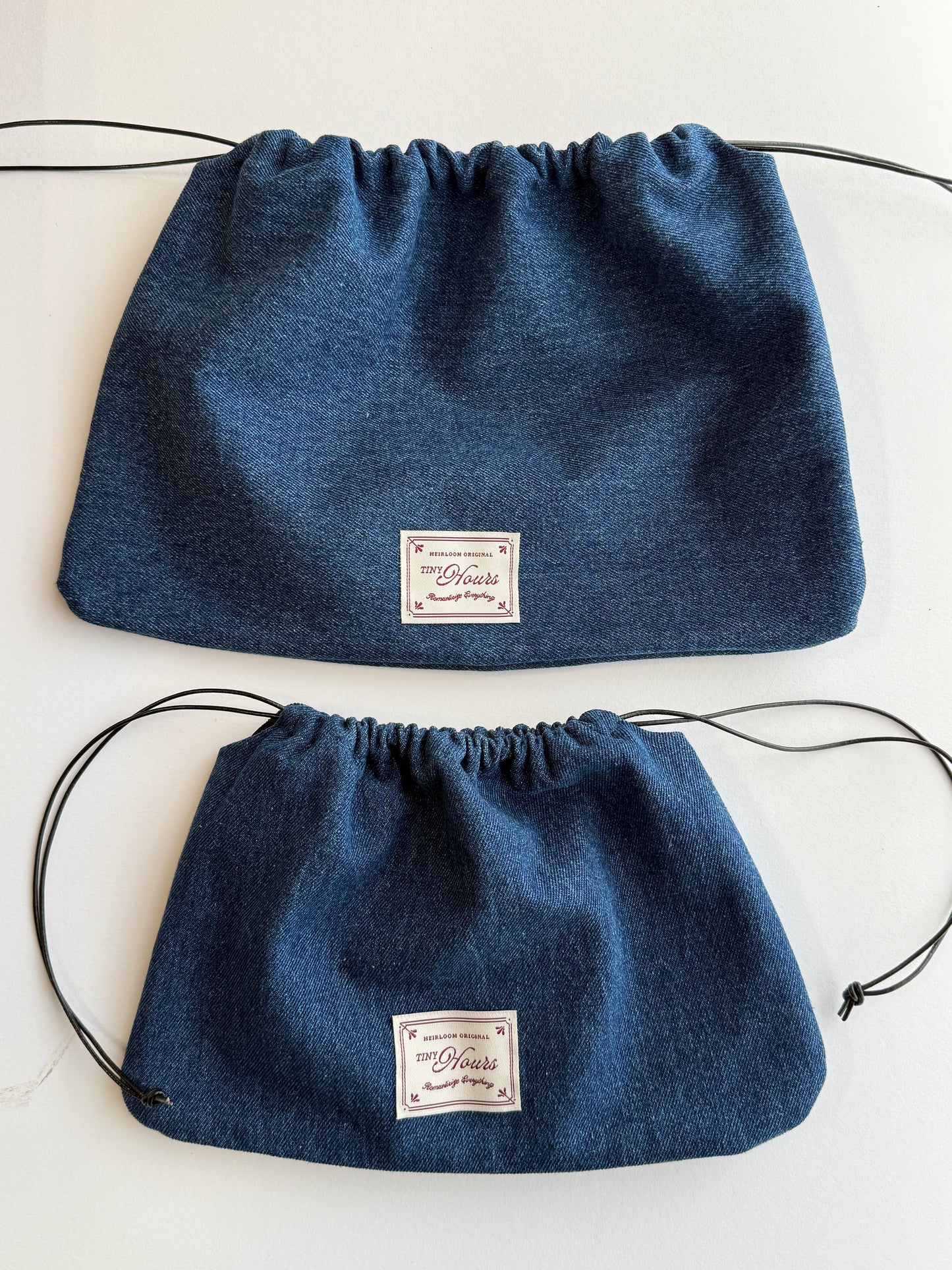 Drawstring Pouch; Denim