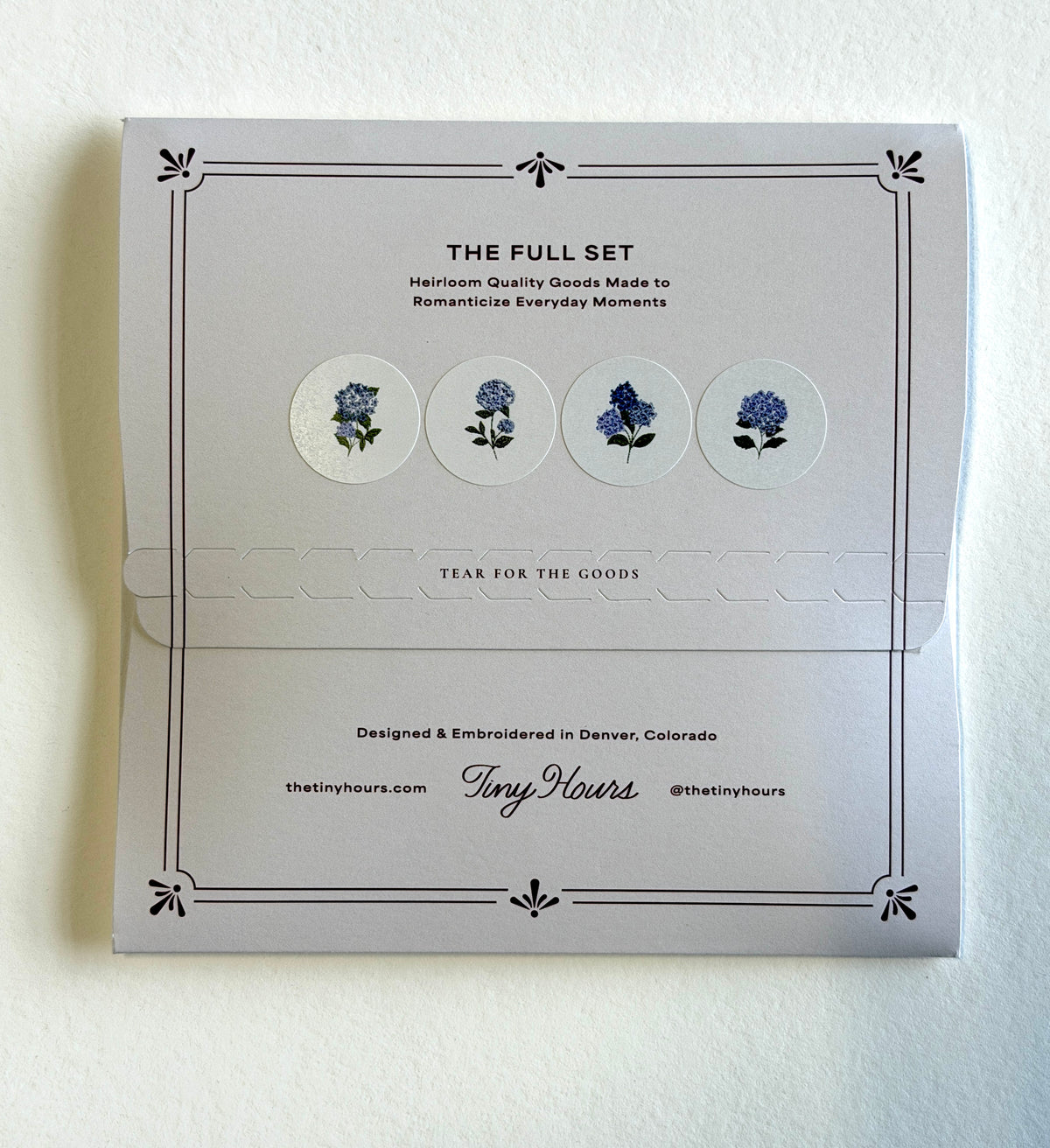 Hydrangea Embroidered Cocktail Napkins- Set of 4