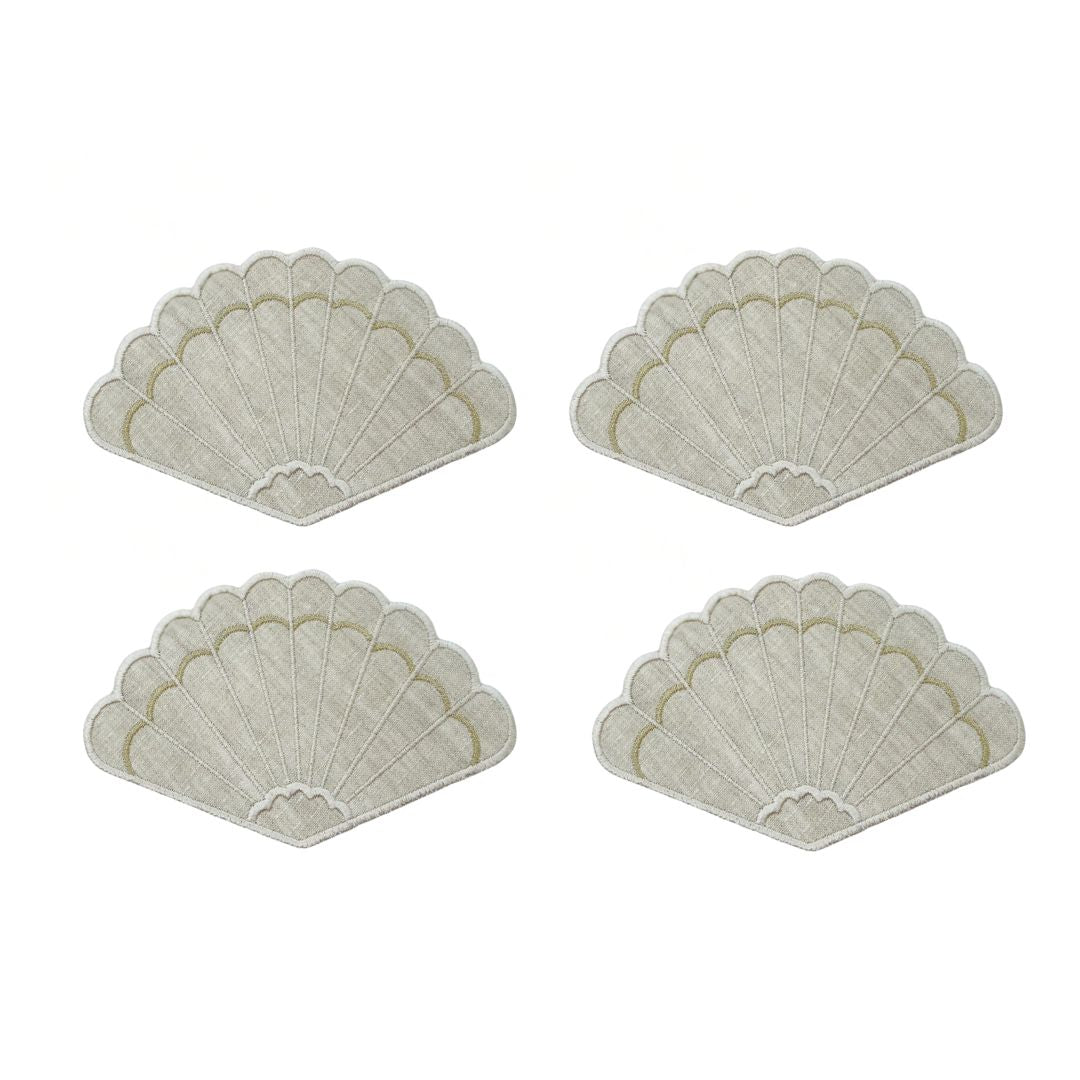 Fan Shaped Cocktail Napkins- Set of 4