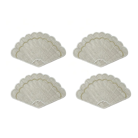 Fan Shaped Cocktail Napkins- Set of 4