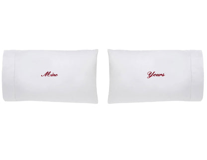 Embroidered Pillowcases- Yours and Mine set of 2