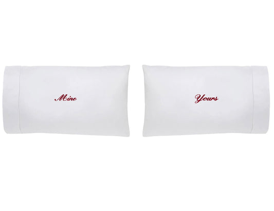 Embroidered Pillowcases- Yours and Mine set of 2