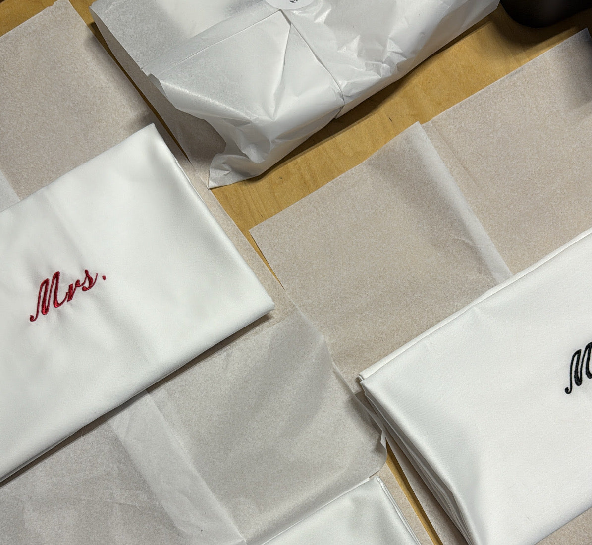 Embroidered Pillowcase- Mrs.