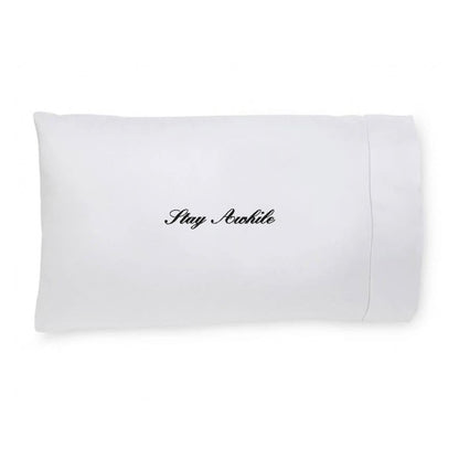 Embroidered Pillowcase- Stay Awhile
