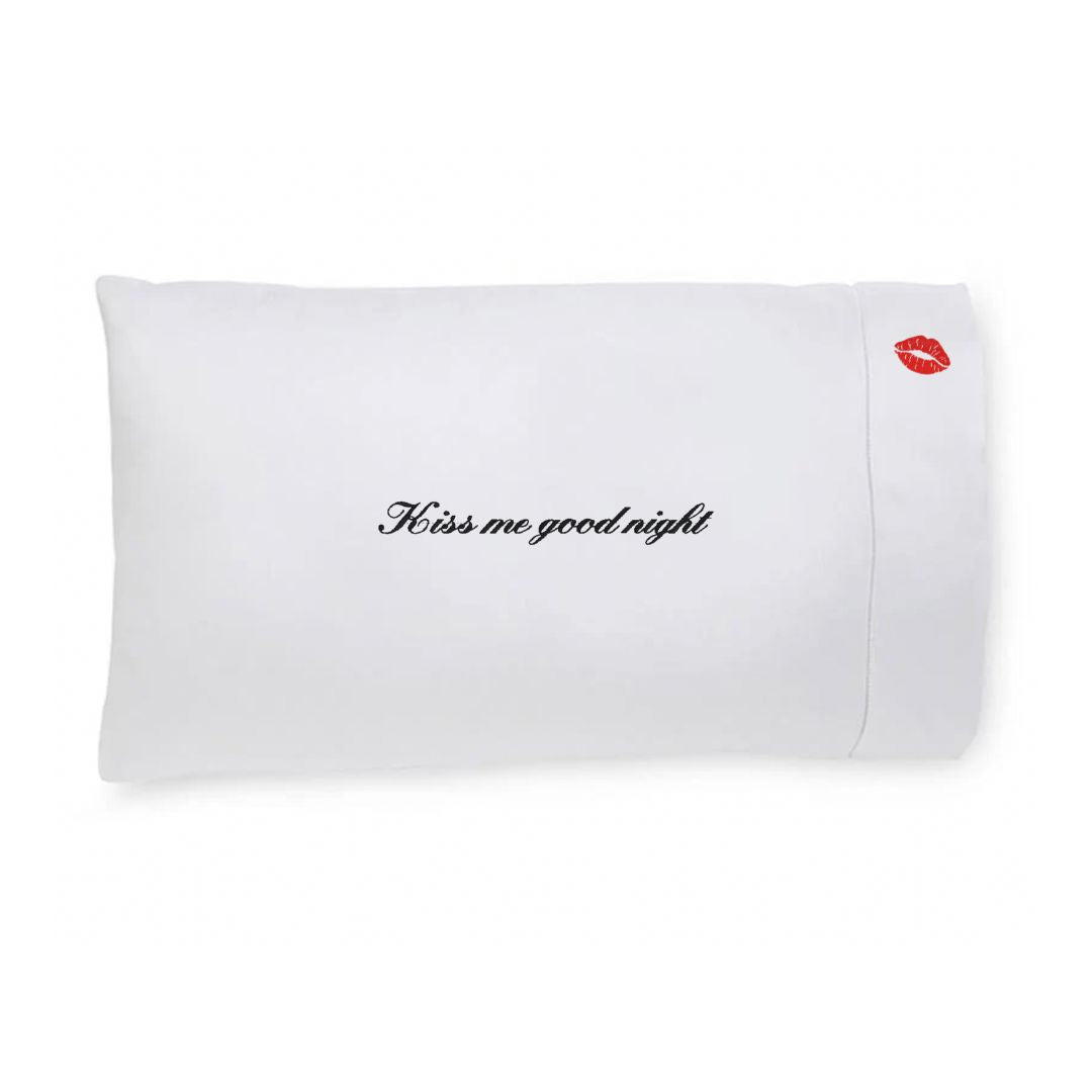 Embroidered Pillowcase- Kiss me Good night