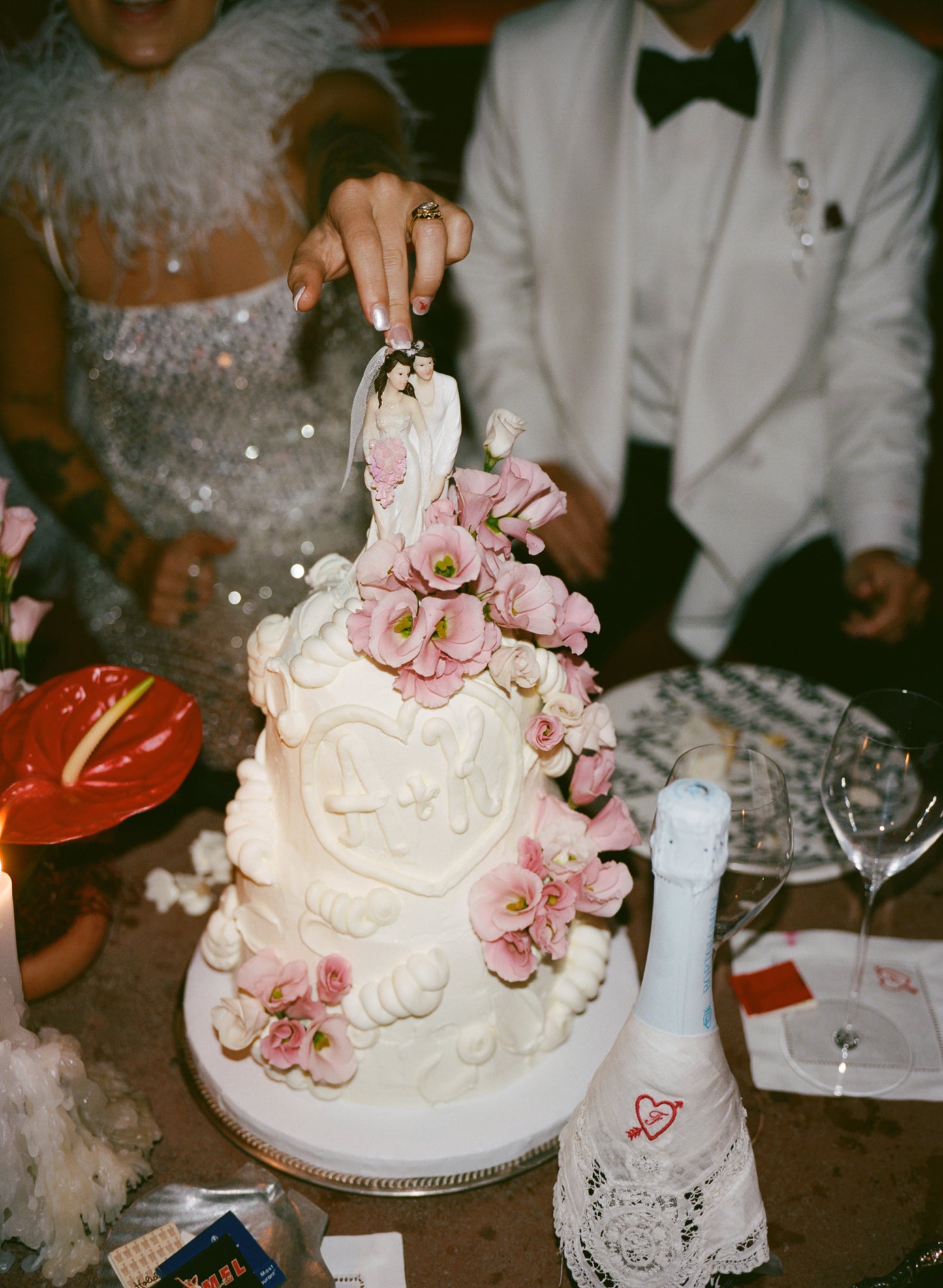 Embroidered Custom Champagne Wrap
