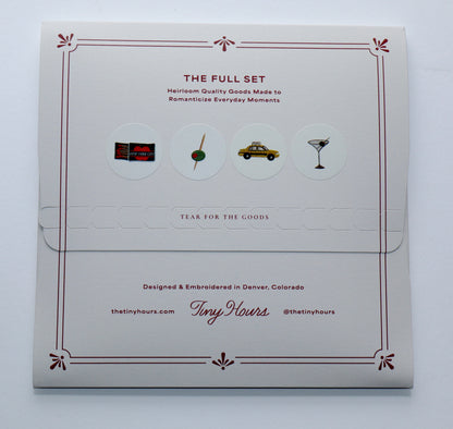 New York night out Embroidered Cocktail Napkins- Set of 4