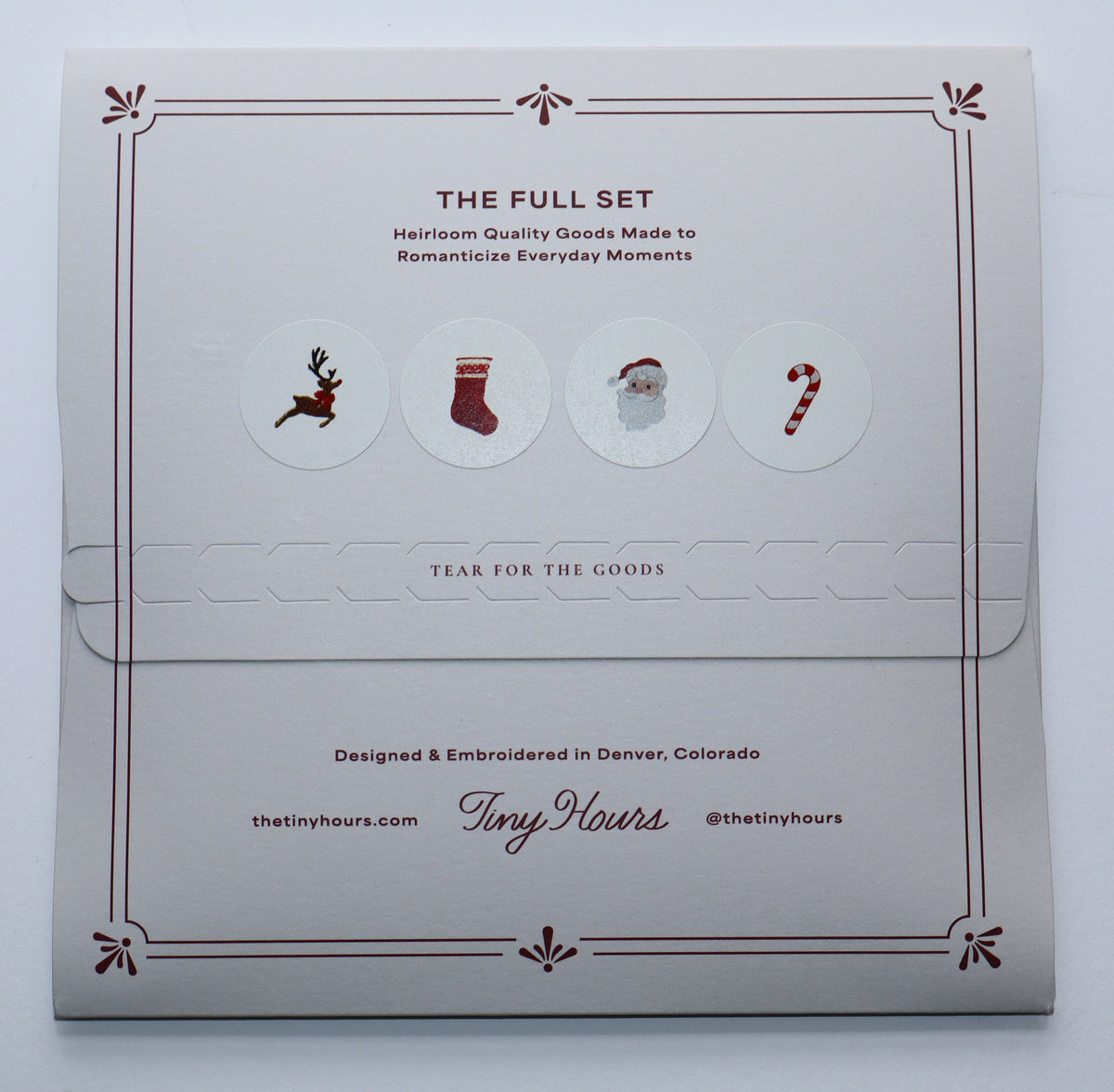 Mini Christmas Icons Embroidered Cocktail Napkins- Set of 4