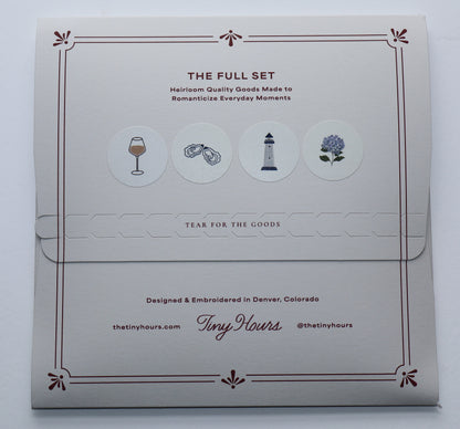 The Hamptons Embroidered Cocktail Napkins- Set of 4