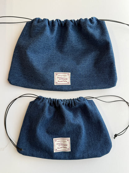 Drawstring Pouch; Denim