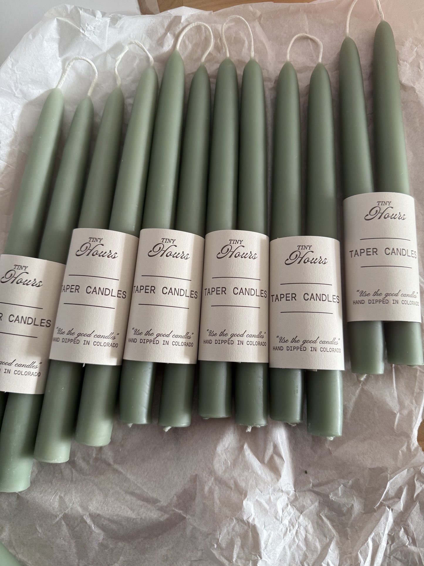 9" Hand Dipped Taper Candles