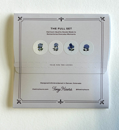 Hydrangea Embroidered Cocktail Napkins- Set of 4