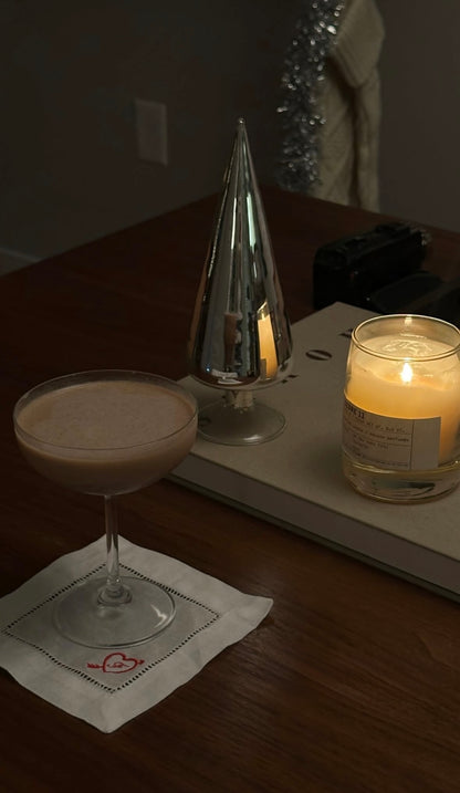 Heart + Initial Embroidered Cocktail Napkins- Set of 4