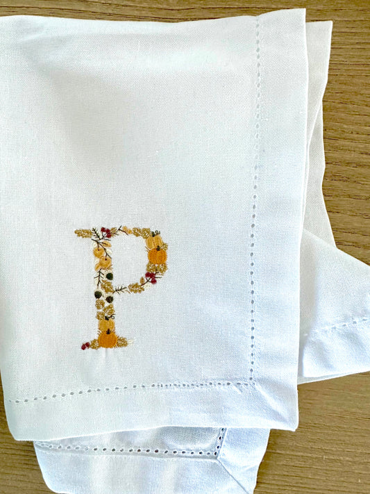 Autumnal Monogram Dinner Napkin