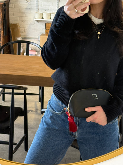 Custom Monogram Italian Leather Pouch