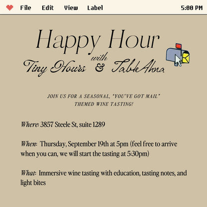 Happy Hour with Tiny Hours + Table Ahna Ticket